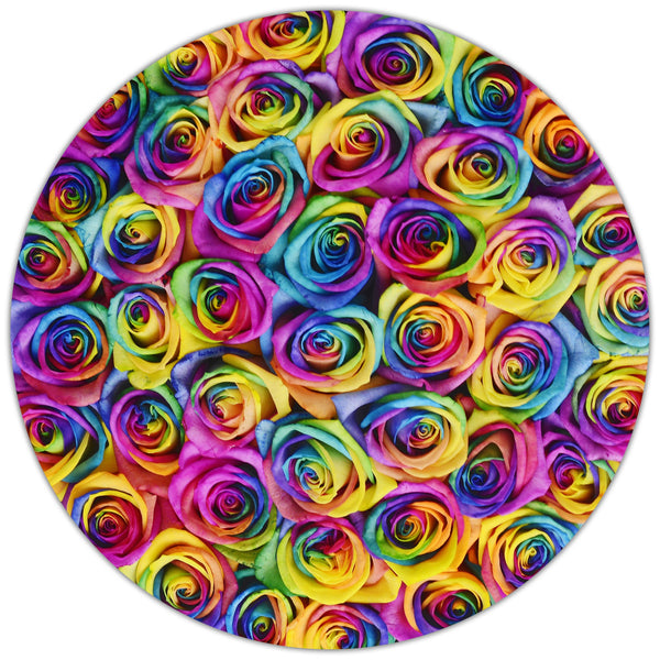 Cube - Rainbow Roses - White Box - The Million Roses Slovakia