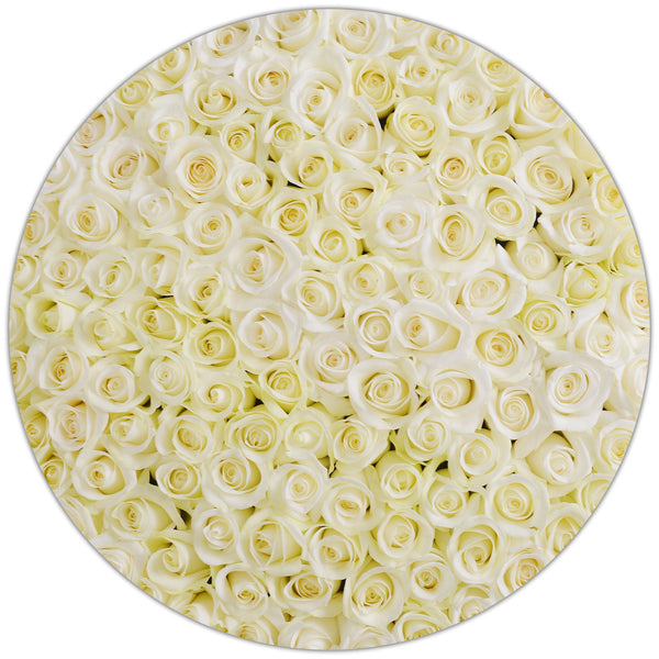 The Million Large Luxury Box - White Roses - Black Box - The Million Roses Slovakia