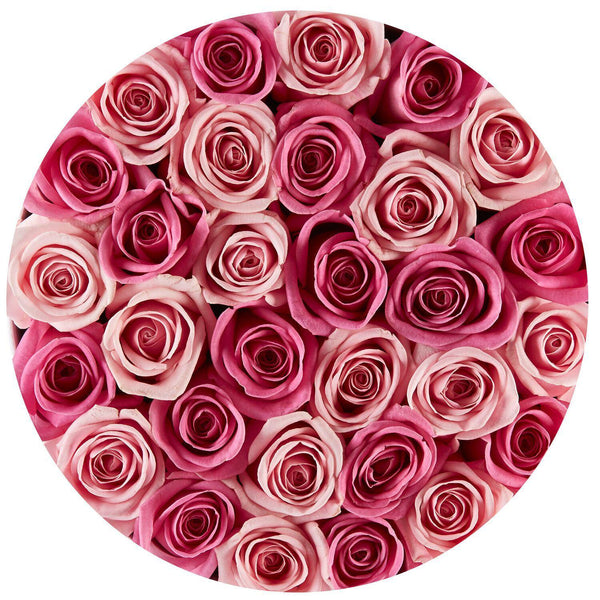 Small - Pink Mix Roses - White Box - The Million Roses Slovakia