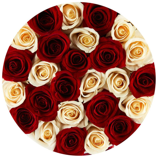 Small - White & Red Roses - White Box - The Million Roses Slovakia
