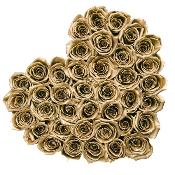 The Million Love Heart - Gold Eternity Roses - Hot Pink Box - The Million Roses Slovakia