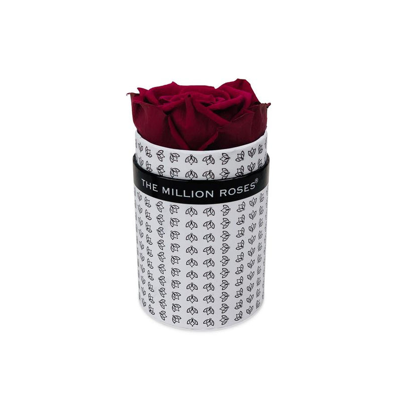 Single Rose Box - White All Over Logo - The Million Roses Slovakia