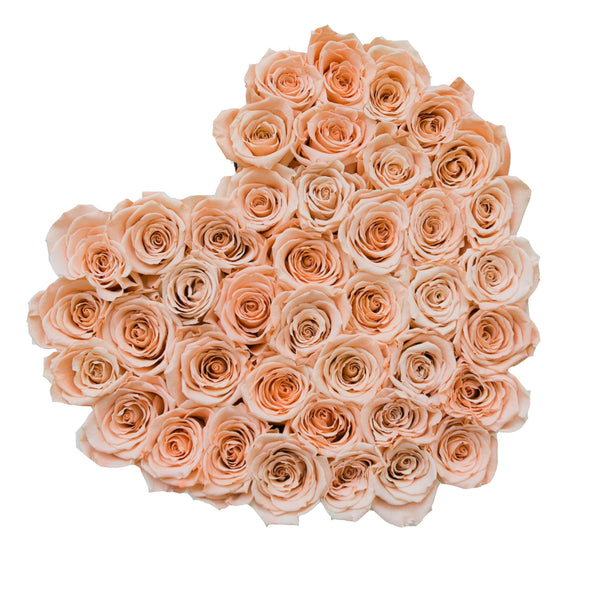 The Million Love Heart - Peach Eternity Roses - Black Box - The Million Roses Slovakia