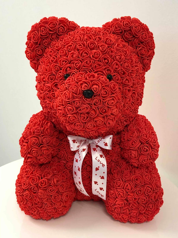Rose Bear- Red, 40cm - The Million Roses Slovakia