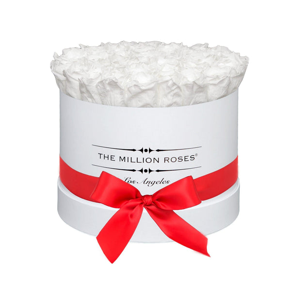 Medium - White Roses - White Box - The Million Roses Slovakia