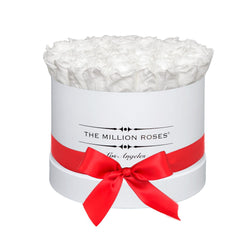 Medium - White Eternity Roses - White Box - The Million Roses Slovakia