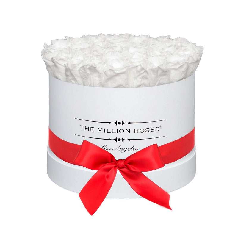 Medium - White Eternity Roses - White Box - The Million Roses Slovakia