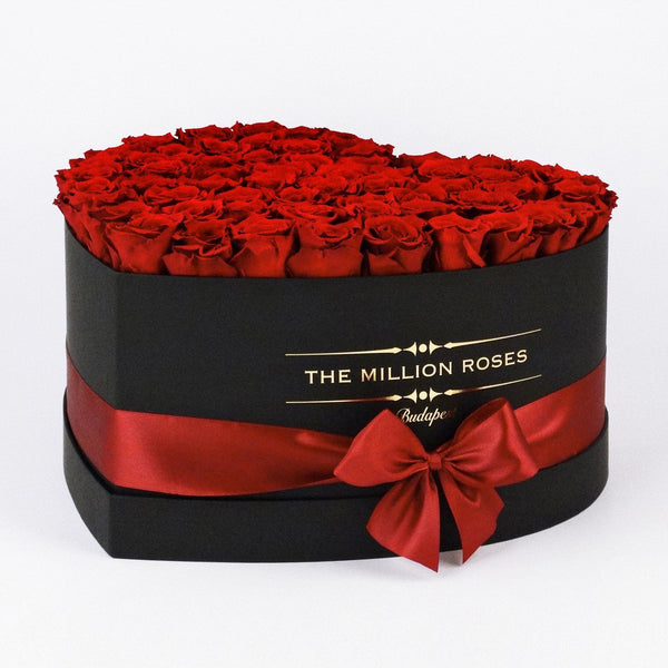 The Million Love Heart - Red Eternity Roses - Black Box - The Million Roses Slovakia