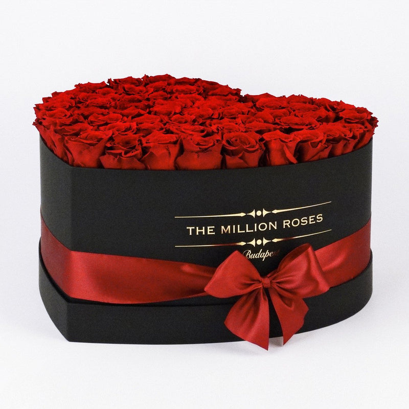 The Million Love Heart - Red Eternity Roses - Black Box - The Million Roses Slovakia