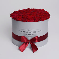 Medium - Red Roses - Silver Box - The Million Roses Slovakia