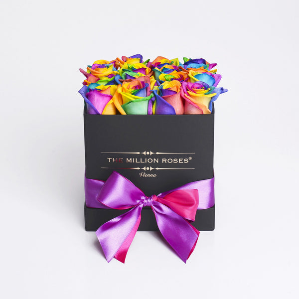 Cube - Rainbow Roses - Black Box - The Million Roses Slovakia
