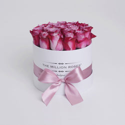 Small - Purple Roses - White Box - The Million Roses Slovakia