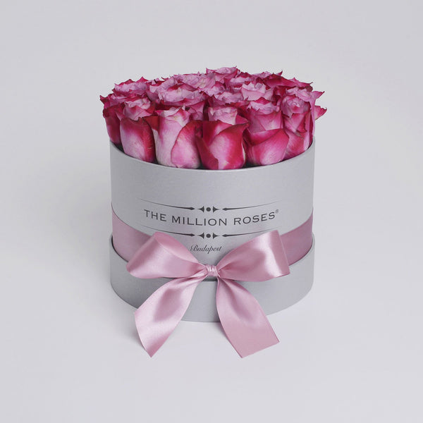 Small - Purple Roses - Silver Box - The Million Roses Slovakia