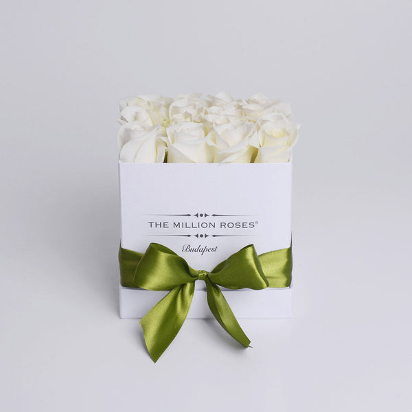 Cube - White Roses - White Box - The Million Roses Slovakia