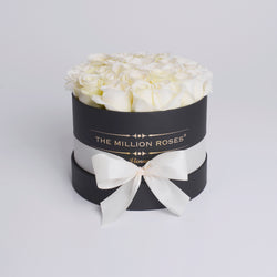 Small - White  Roses - Black Box - The Million Roses Slovakia