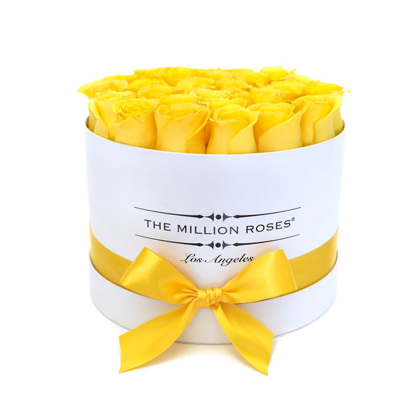 Small - Yellow Roses - White Box - The Million Roses Slovakia