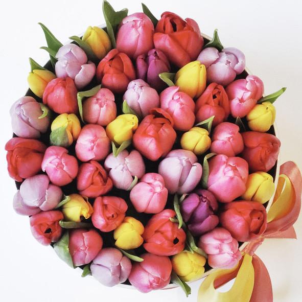 Small - Mix Tulips- White Box - The Million Roses Slovakia