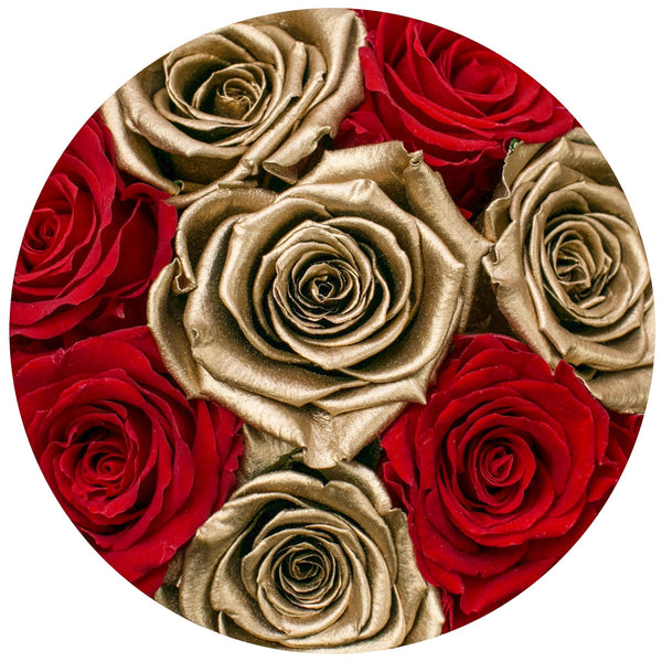 The Million Basic - Red & Gold Eternity Roses - Black Box - The Million Roses Slovakia