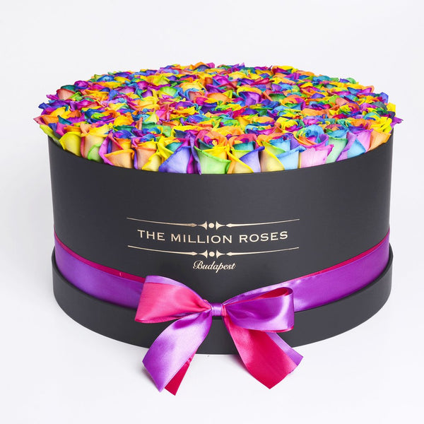 The Million Large Luxury Box - Rainbow Roses - The Million Roses Slovakia