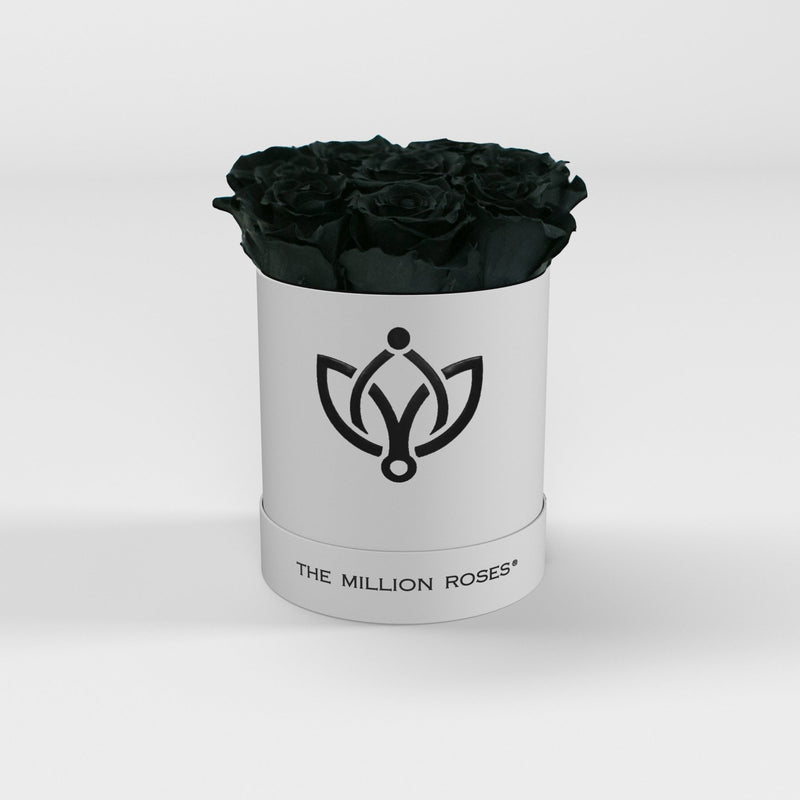 Biely basic box - Čierne trvácne ruže ( eternity ) - The Million Roses Slovakia