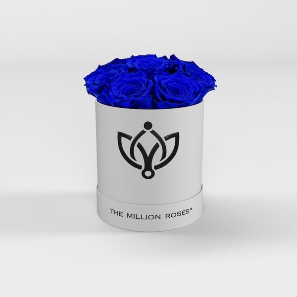Biely basic box - Modré trvácne ruže  ( eternity ) - The Million Roses Slovakia