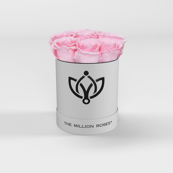 Biely basic box - Ružové trvácne ruže  ( eternity ) - The Million Roses Slovakia