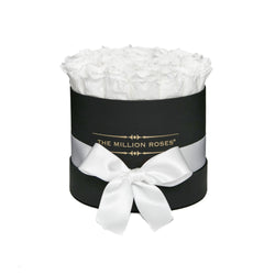 Small - White Eternity Roses - Black Box - The Million Roses Slovakia