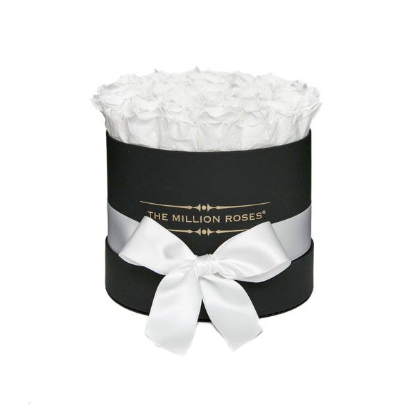 Small - White Eternity Roses - Black Box - The Million Roses Slovakia