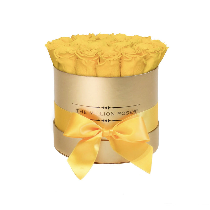 Small - Yellow Eternity Roses - Gold Box - The Million Roses Slovakia