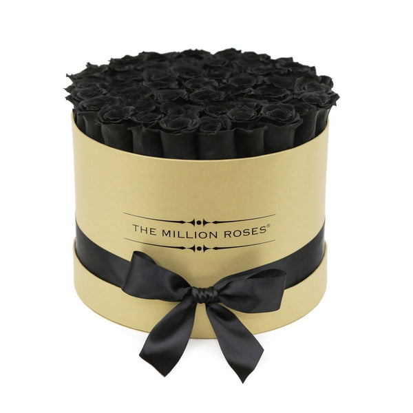 Medium - Black Eternity Roses - Gold Box - The Million Roses Slovakia