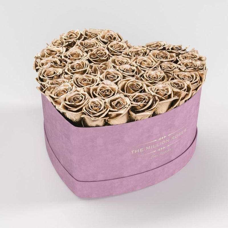 NOVÝ Bledoruzový semišový srdiečkový box - The Million Roses Slovakia