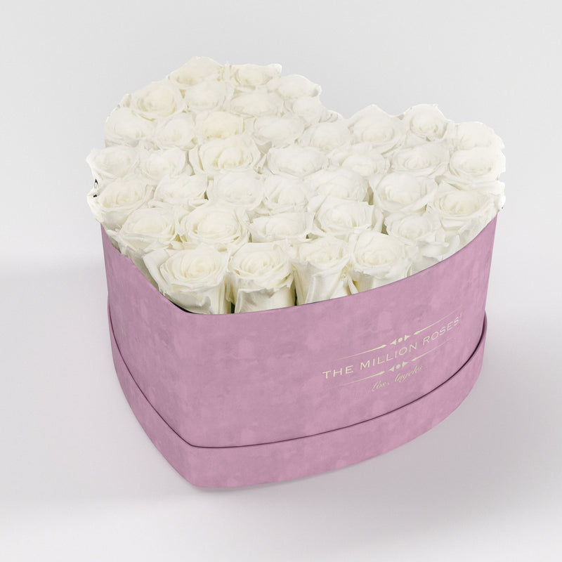 NOVÝ Bledoruzový semišový srdiečkový box - The Million Roses Slovakia