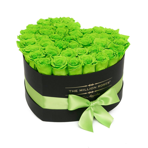 The Million Love Heart - Green Eternity Roses - Black Box - The Million Roses Slovakia