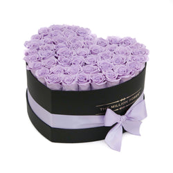The Million Love Heart - Lavender Eternity Roses - Black Box - The Million Roses Slovakia