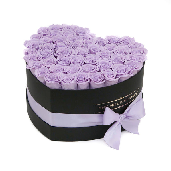 The Million Love Heart - Lavender Eternity Roses - Black Box - The Million Roses Slovakia