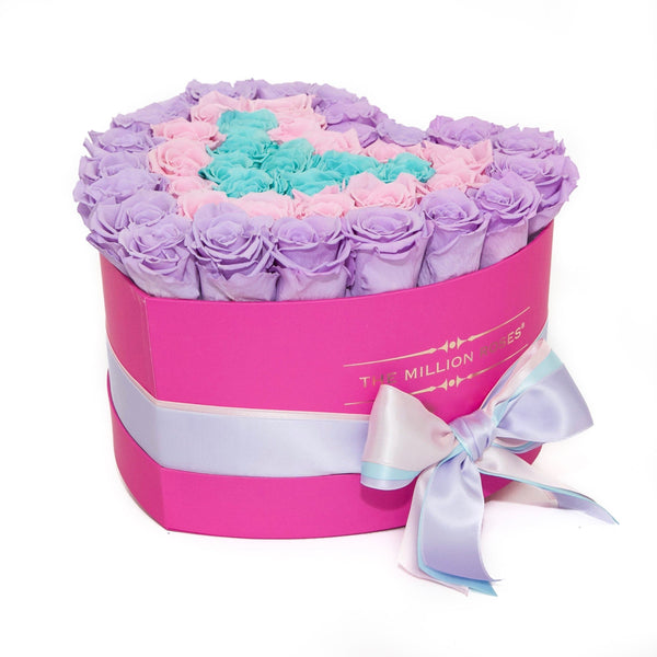 The Million Love Heart - Unicorn Eternity Rose Selection - Hot Pink Box - The Million Roses Slovakia