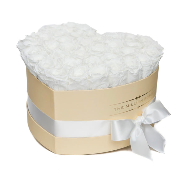 The Million Love Heart - White Eternity Roses - Vanilla Box - The Million Roses Slovakia