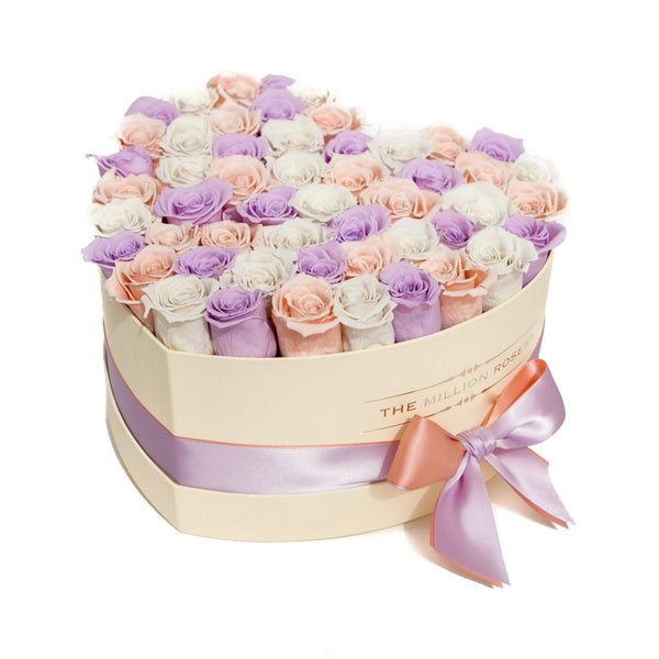 The Million Love Heart - Princess Eternity Rose Selection - Vanilla Box - The Million Roses Slovakia