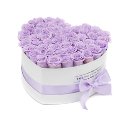 The Million Love Heart - Lavender Eternity Roses - White Box - The Million Roses Slovakia