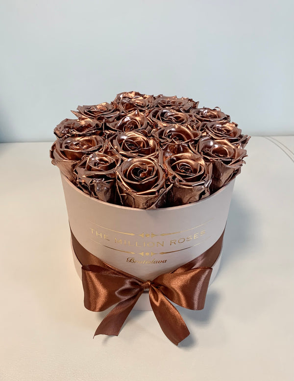 Bronze Eternity Roses - Small Powder Box - The Million Roses Slovakia
