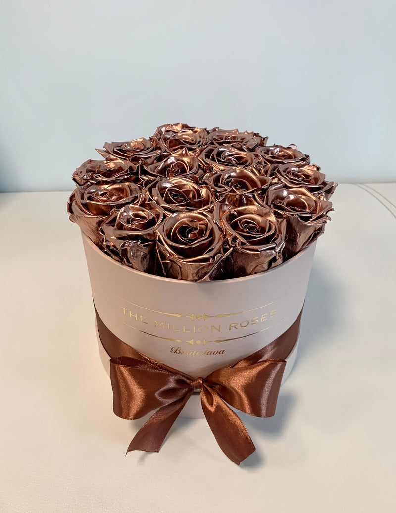 Bronze Eternity Roses - Small Powder Box - The Million Roses Slovakia