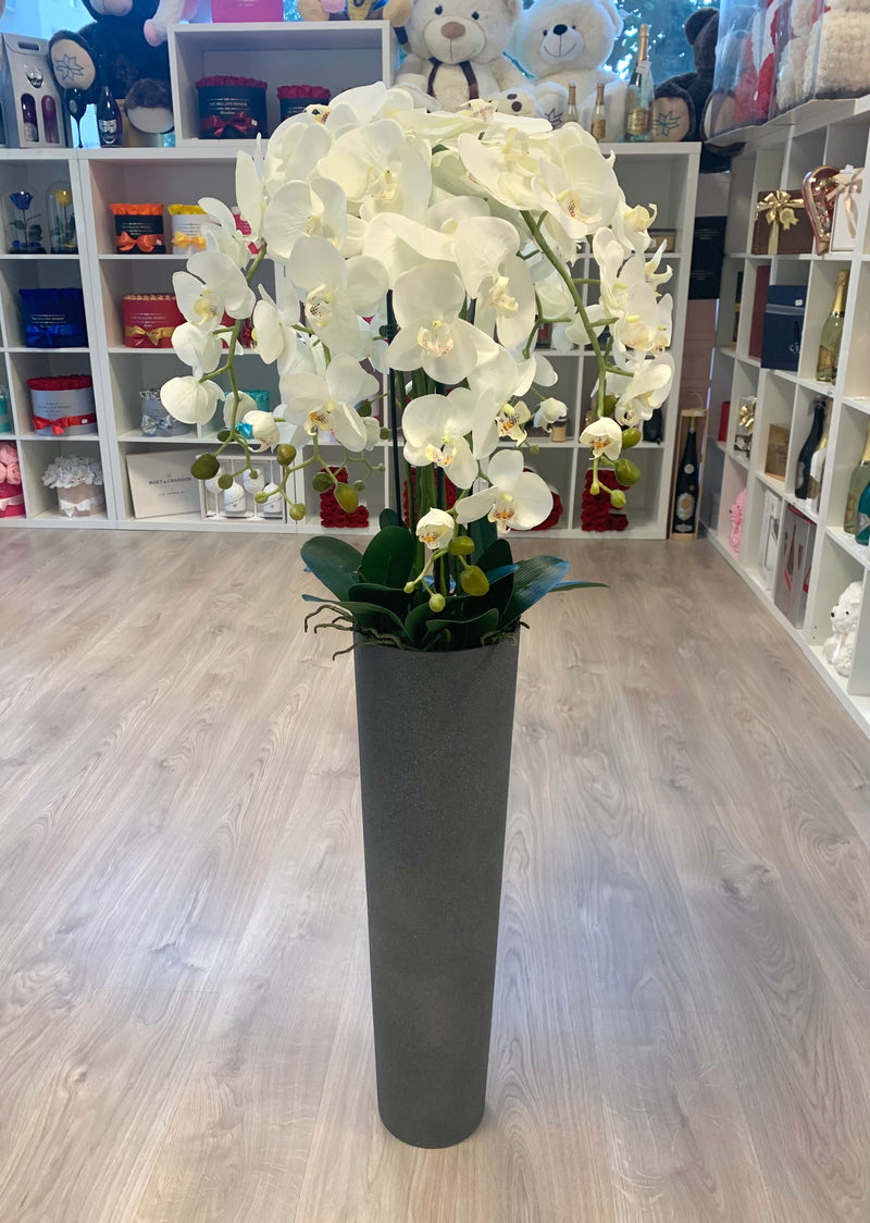 Orchidea s kvetináčom 125 cm, biela - The Million Roses Slovakia