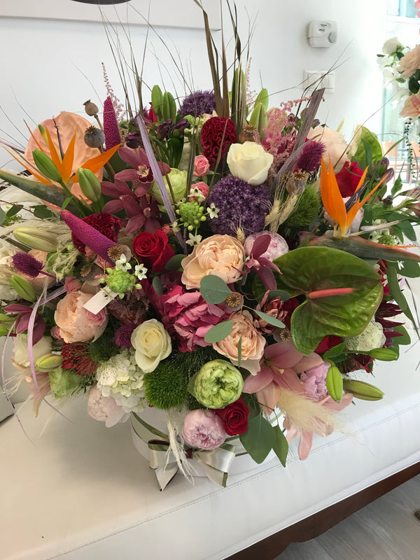 The Million Large Luxury Box - Mix Flowers - White Box - The Million Roses Slovakia