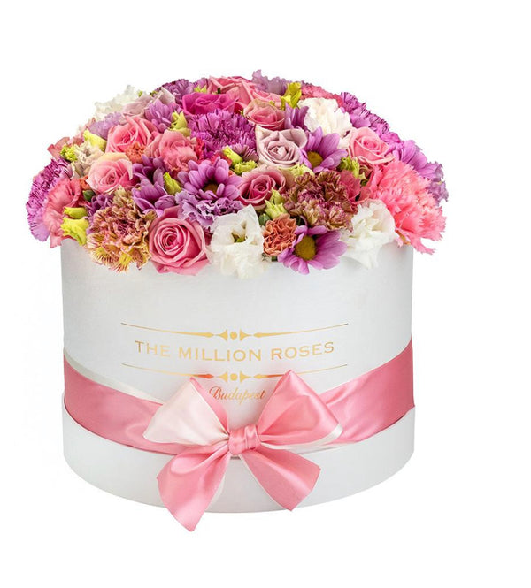 Medium - Mix Roses - White Box - The Million Roses Slovakia