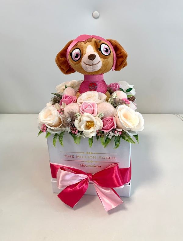 Box plyšovými hračkami (Paw Patrol - Skye) - The Million Roses Slovakia