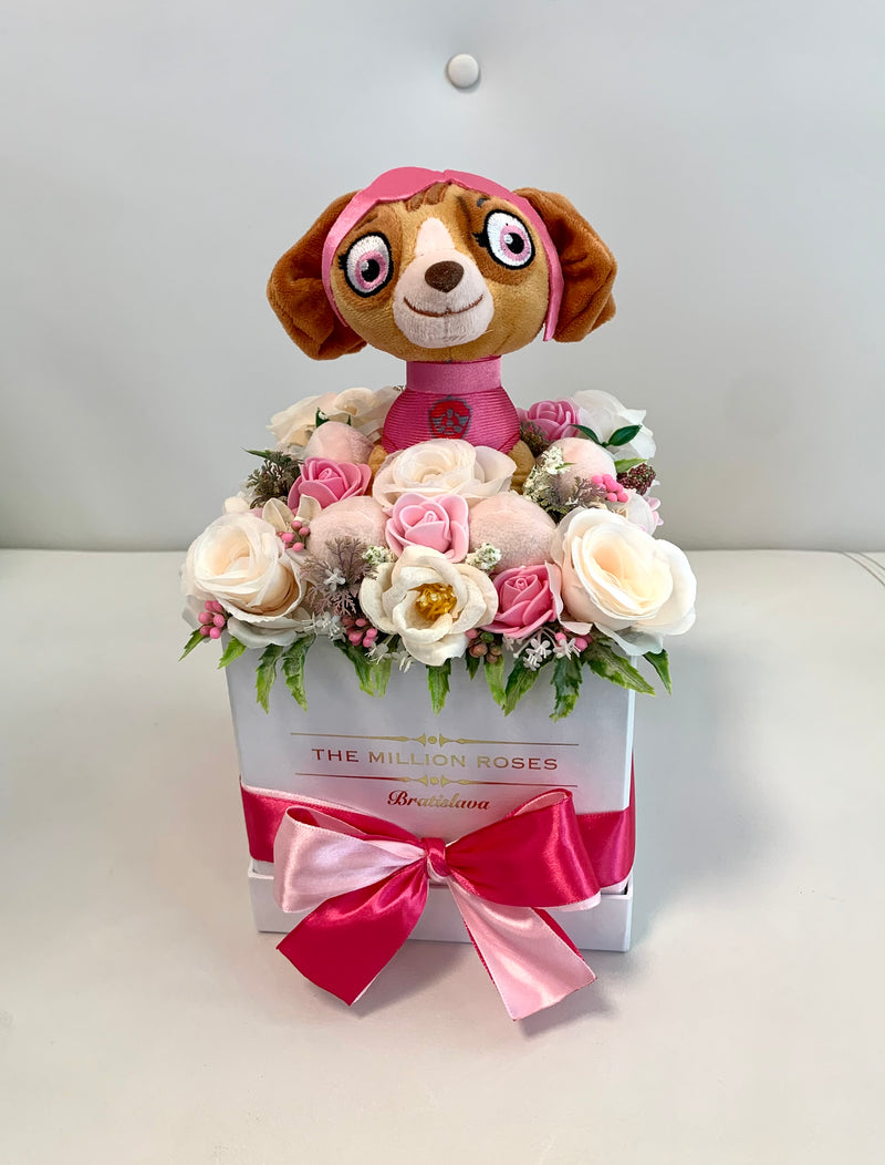 Box plyšovými hračkami (Paw Patrol - Skye) - The Million Roses Slovakia