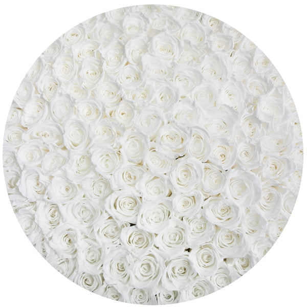 The Million Large Luxury Box - White Eternity Roses - Black Box - The Million Roses Slovakia