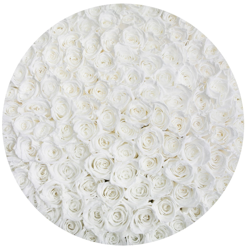 The Million Large Luxury Box - White Eternity Roses - Black Box - The Million Roses Slovakia