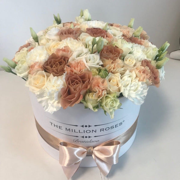 Medium - Coffe Mix- White Box - The Million Roses Slovakia