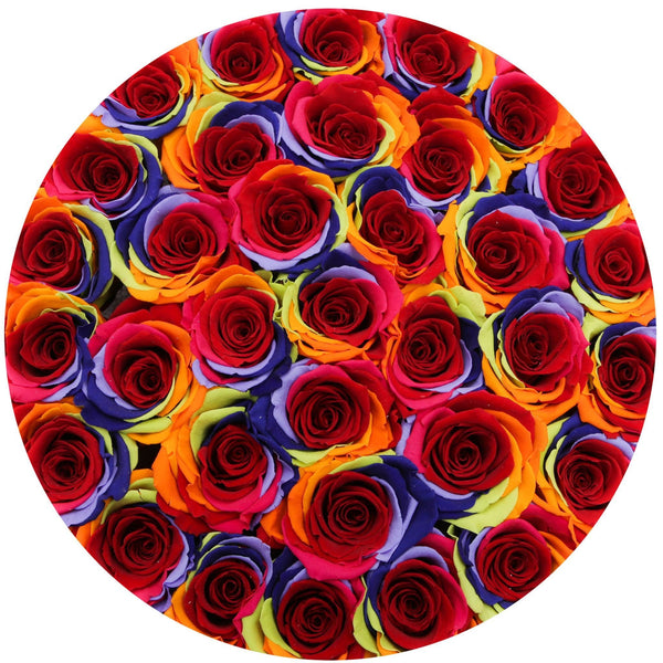 Medium - Rainbow Eternity Roses - White Box - The Million Roses Slovakia